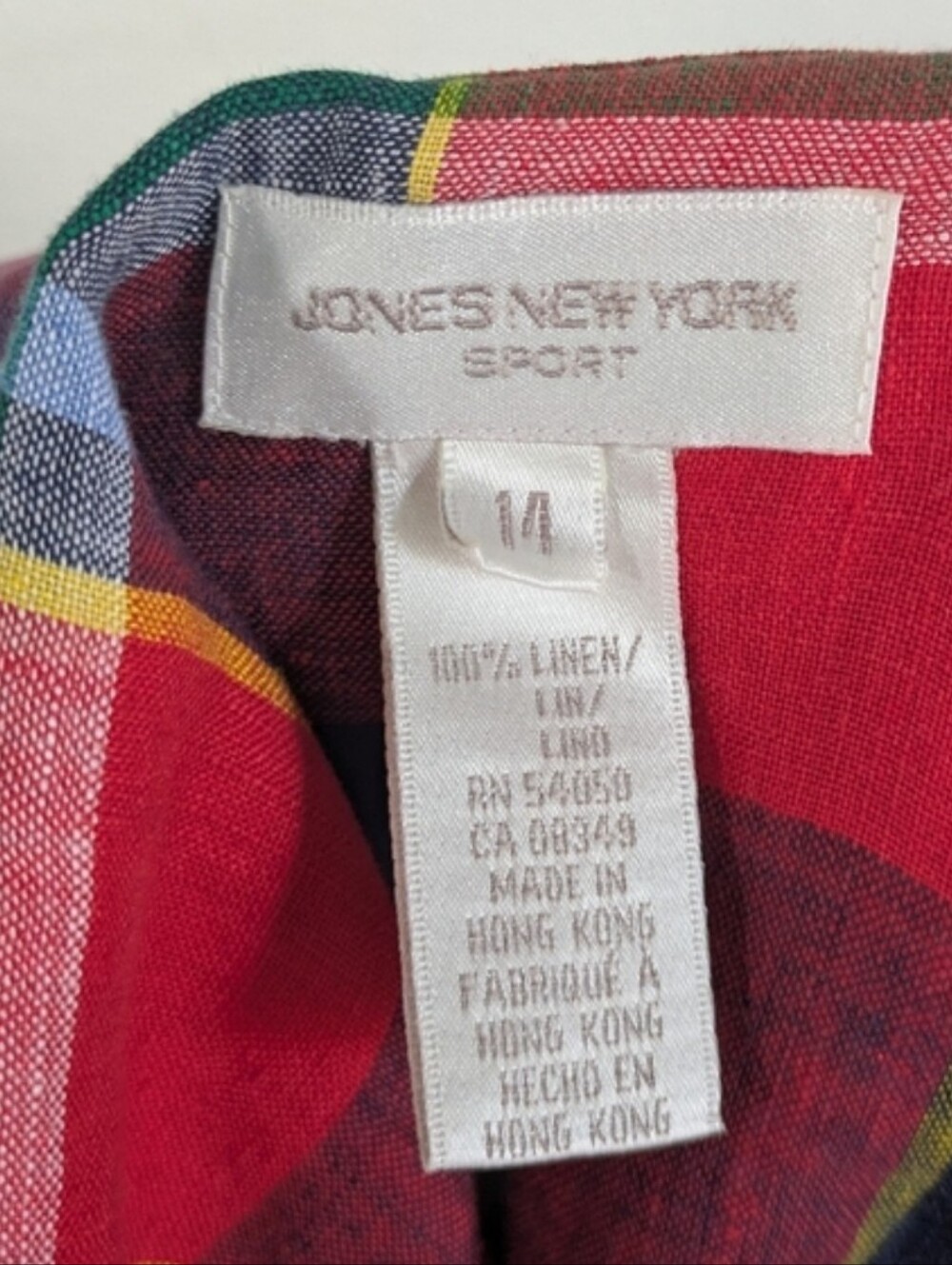 Vintage Plaid Linen Blouse - Picture 6 of 6